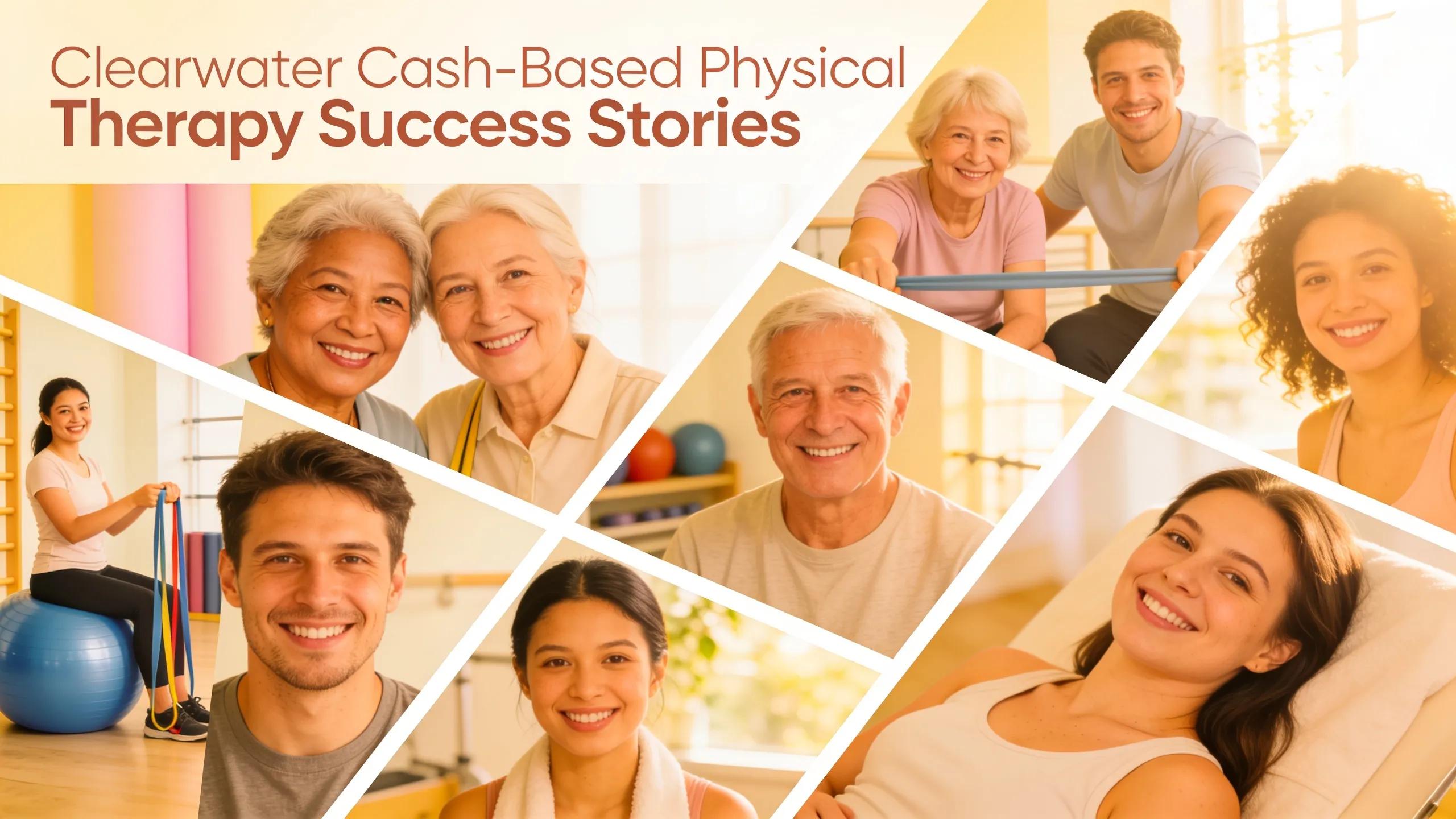 Happy patients showcasing success stories from cash-based physical therapy in Clearwater